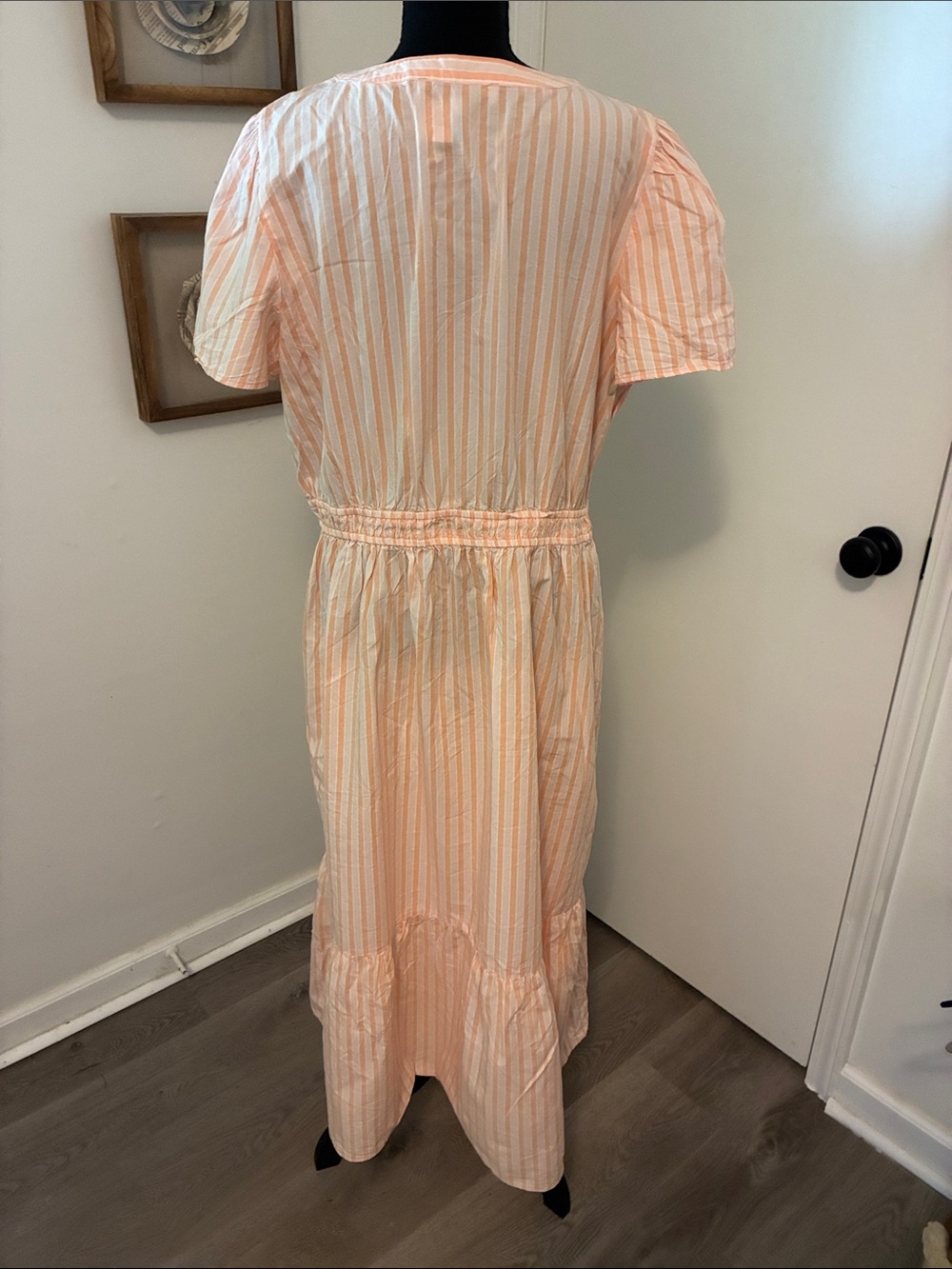 LOFT Striped Smocked Waist Midi Dress - Picture 5 of 6